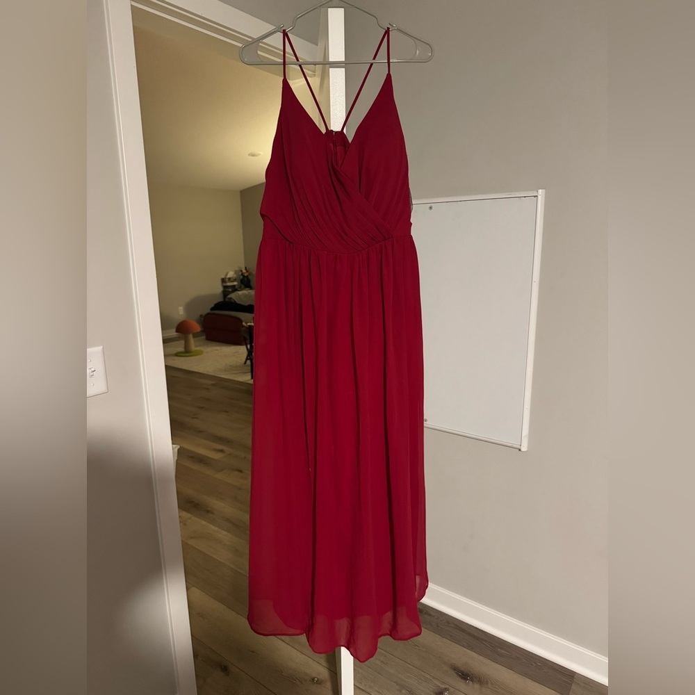 Bill Levkoff Red Dress Bridesmaid